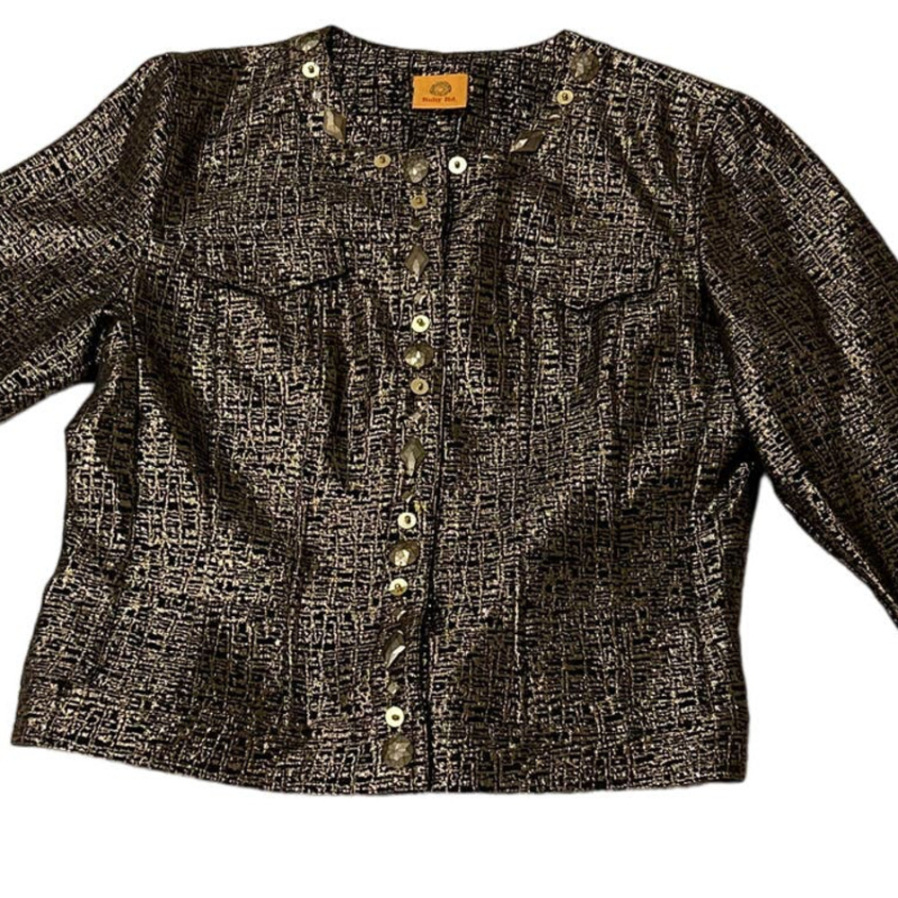 Ruby Rd. Gold and Black Jacket Top Coat